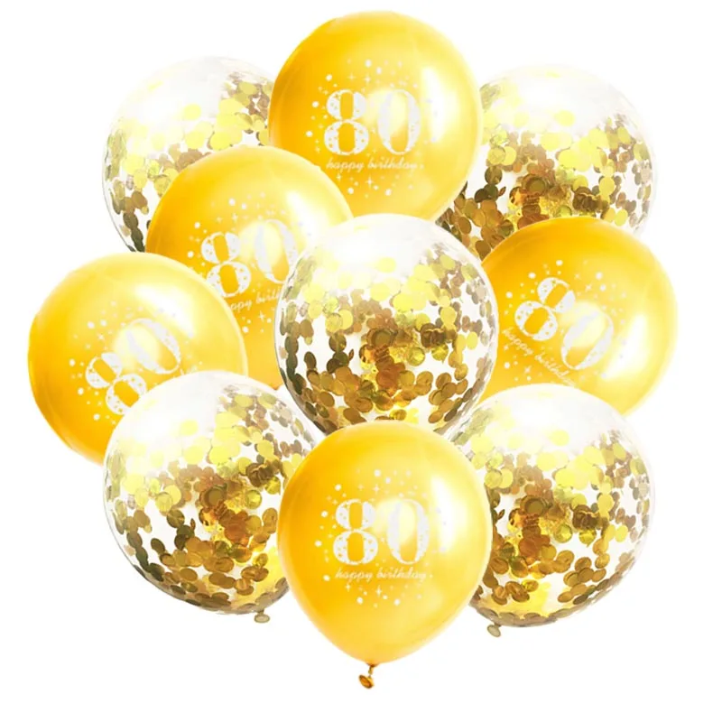 Gold Balloon 80 30, 40, 50, 60, 70, 80 лет воздушные шары на день рождения, декор для взрослых, золотые шары на день рождения, украшения на день рождения - Цвет: Gold Balloon 80