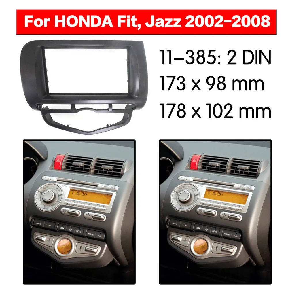 Автомобильный радиоприемник Fascia Frame Kit для HONDA Fit Jazz City 2002 2008 (Авто AC LHD) Audio Bezel Facia Panel