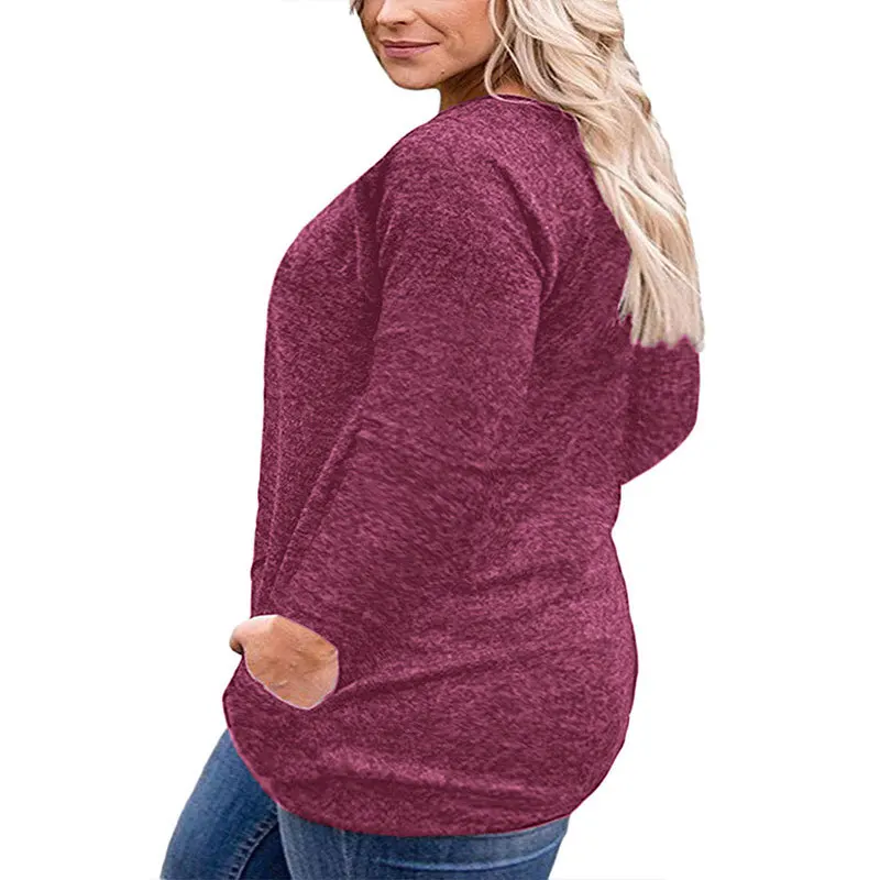 Suvance 2019 Осенние повседневные с круглым вырезом 2 однотонных цвета размер S-5xl