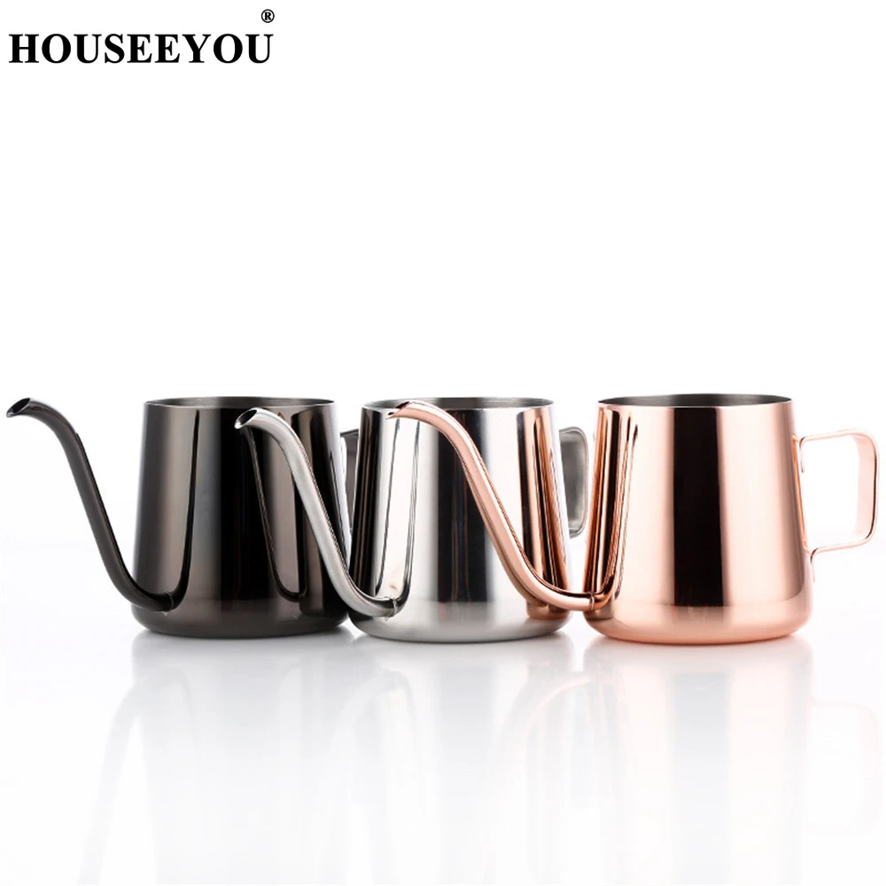 Houseyou 250 мл/350 мл 304 чайный горшок из нержавеющей стали капельный кофейник с длинным