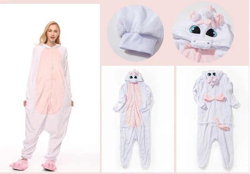 Для женщин Детская Kigurumi Пижама-комбинезон в виде животных, комплекты, одежда для сна с рисунком персонажей из мультфильмов» и «Единорог», зимние, для взрослых, подарок для ребенка, Фланелевая пижама с капюшоном