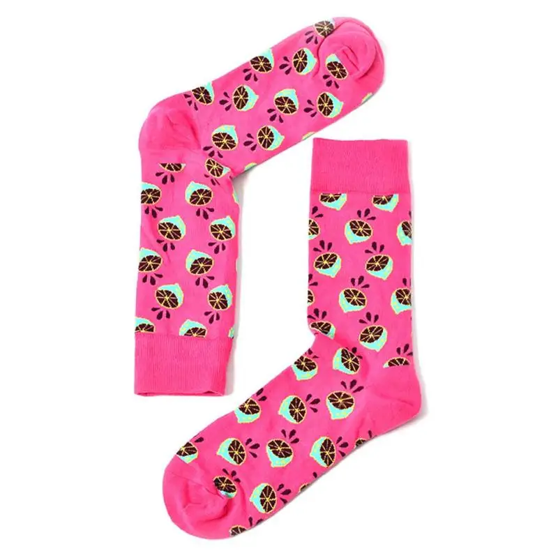 Забавные хлопковые носки с принтом фруктами Happy sock для Для женщин мужчин осень 2017