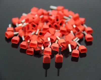 TE1008 изолированный двойной конец шнура клеммы костюм 1.0mm2 кабельный провод разъем