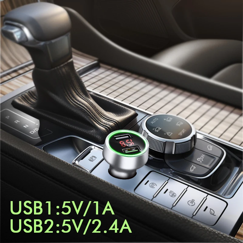 ANBES двойной зарядное устройство usb 5В адаптер 2.4A цифровой светодиодный