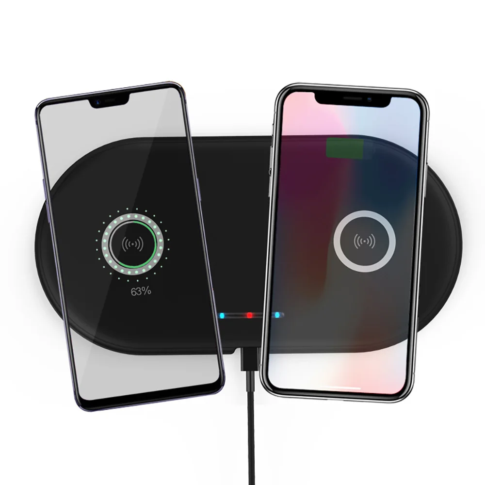 2 In 1 Dual QI Wireless Charger Fast Charging Pad Quick Charge For IPhone 8 10 X Samsung Galaxy S9 S8 S7 Edge Note8 Note9 | Мобильные