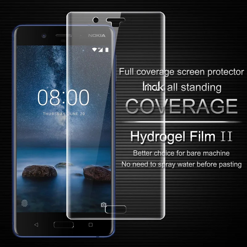 Полное покрытие для Nokia 8 защитная пленка экрана наклейка на заднюю панель Imak