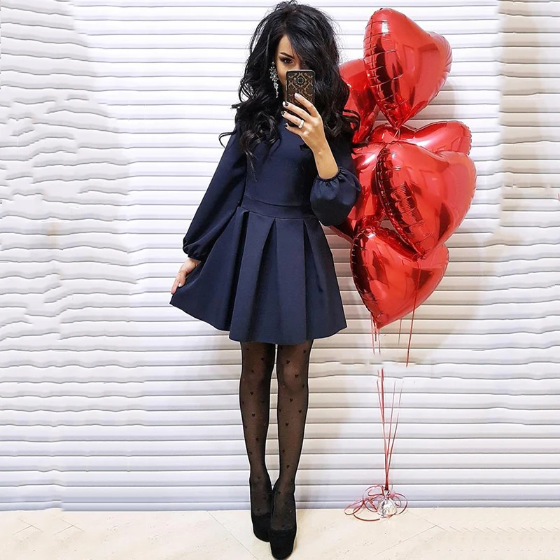 2019 Новое модное весеннее свободное платье с оборками женское осеннее