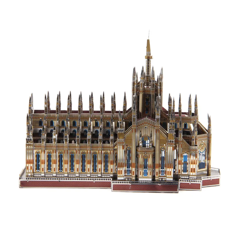 Duomo Di Milano Italy Fun 3d Металл Diy ремесло Миниатюрные модели наборы головоломки игрушки