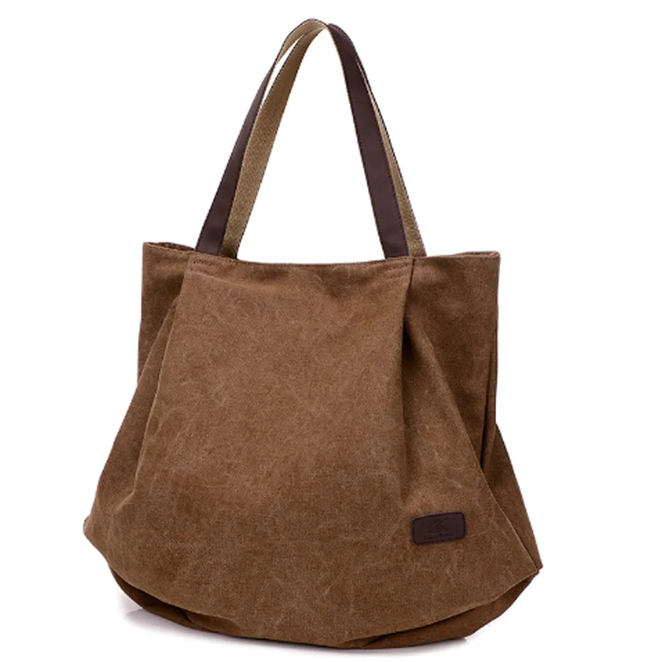Холщовая сумка хобо для женщин брендовая Большая вместительная дамская сумочка