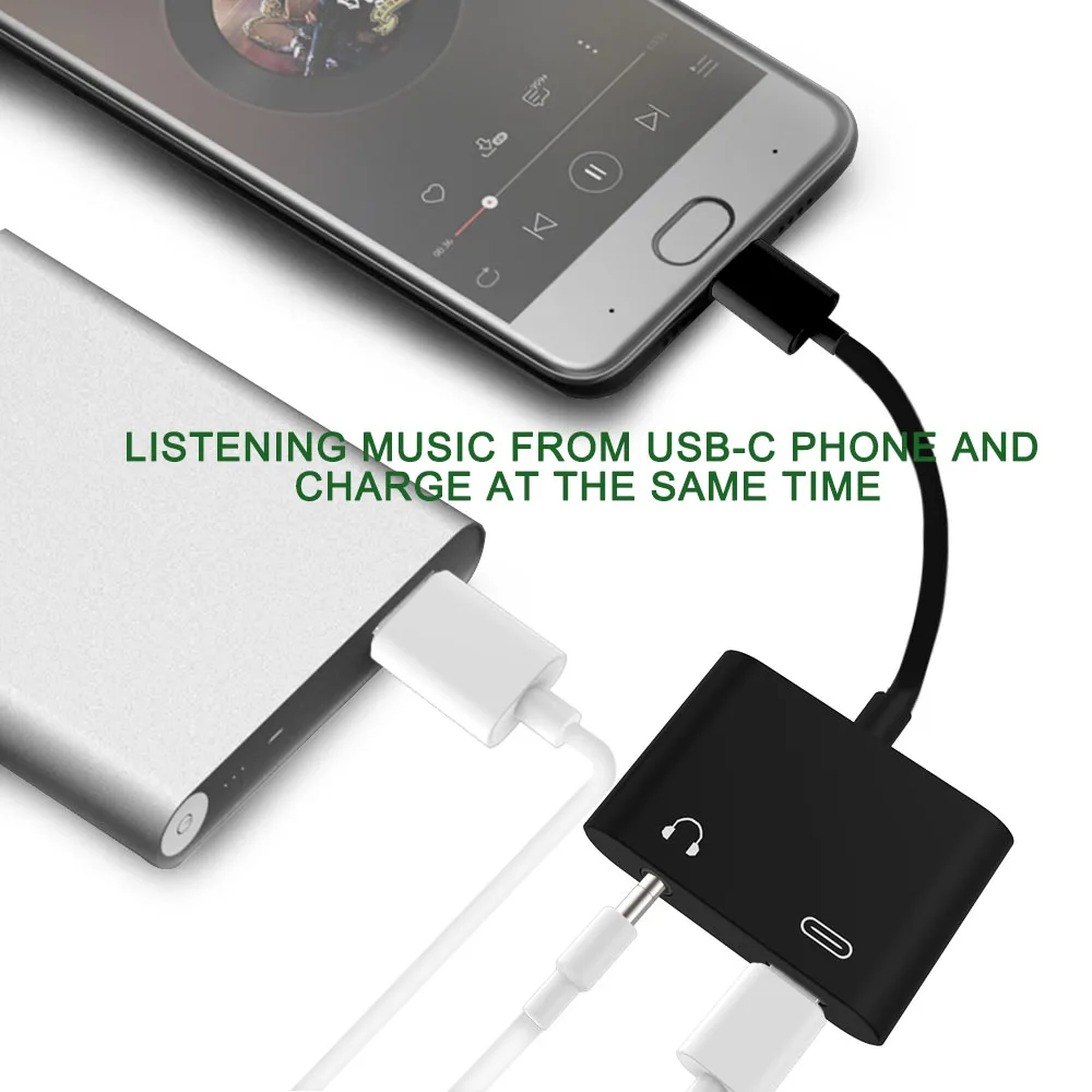 5 Pcs USB C Male to 3.5mm Digital Audio Adapter Female Stereo Earphone Fast Charging For iPad Pro Huawei P20 Google Pixel 2 2XL |