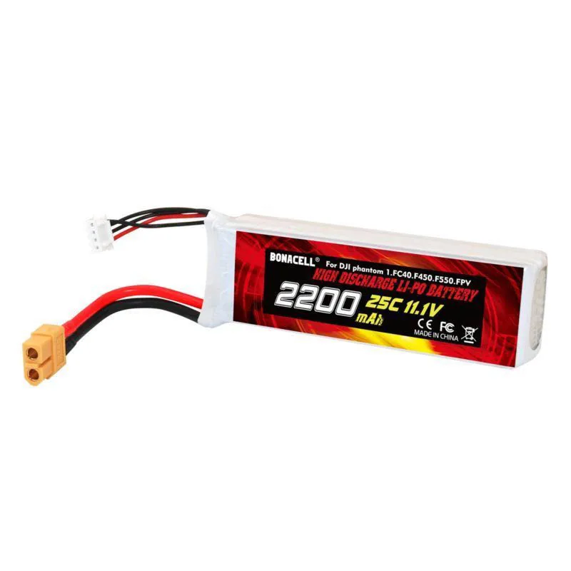 Батарея batcool 11 1 В Lipo Li-Po 25C XT60 для DJI Phantom FC40 F45 F550 2200 мАч | Электроника