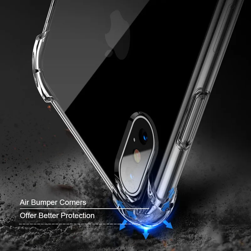 Чехол для iPhone 6 6S 7 8 X Защитные чехлы Plus прозрачный мягкий силиконовый защитный