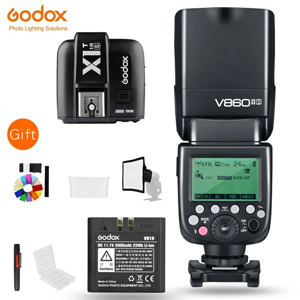 V860II-S for Sony Godox V860II+ X1 триггер V860II-C V860II-N V860II-S V860II-F V860II-O HSS ttl высокоскоростная вспышка для Canon sony Nikon Olympus Fuji - Цвет: V860II-S for Sony