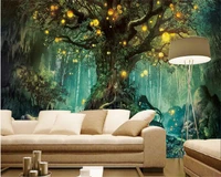 beibehang aestheticism fashion interior wallpaper fantasy forest wishing tree living room tv backdrop papel de parede wall paper