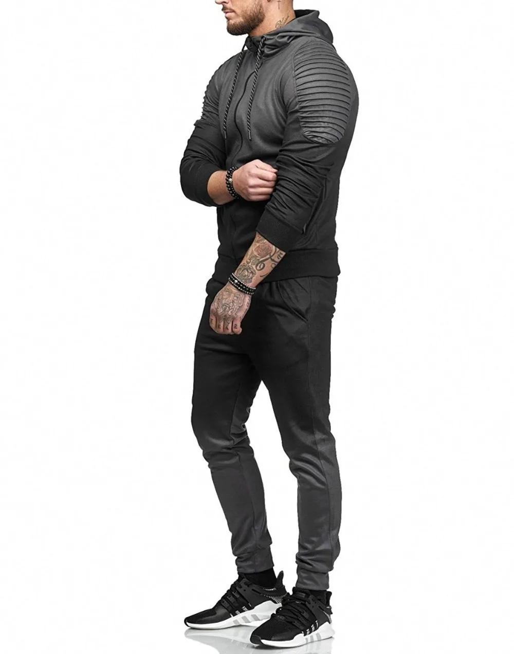 

ZOGAA Casual Men's Tracksuits Long Sleeve Gradient Hooded Jogging Tops Bottom Sporty Sweat 2PCS Suit Trousers Hoodie Coat Pant