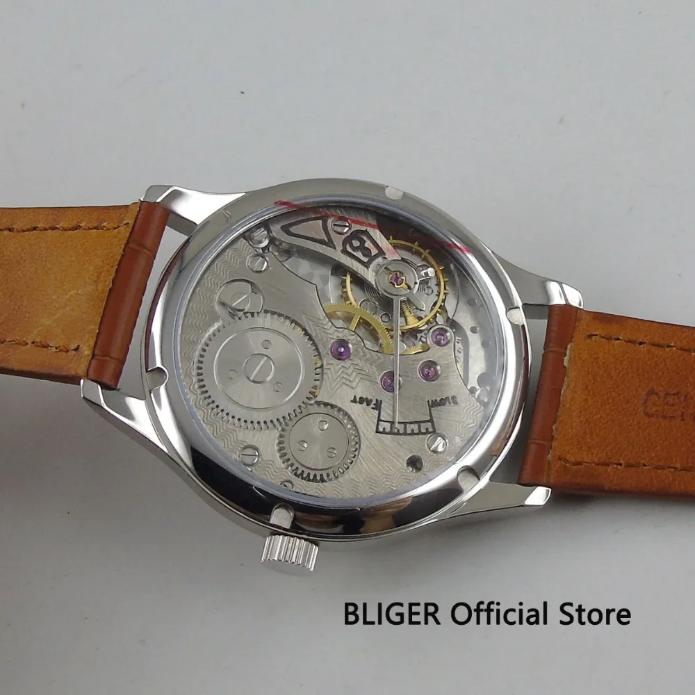 Fashion 44MM White Sterile Dial Polished Case Mechanical Men's Watch 17 Jewels 6498 Hand Winding Movement Wristwatch Men | Наручные