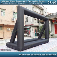 6x4m inflatable movie screen with removable screen front rear projection inflatable film cinema tv play movie screen