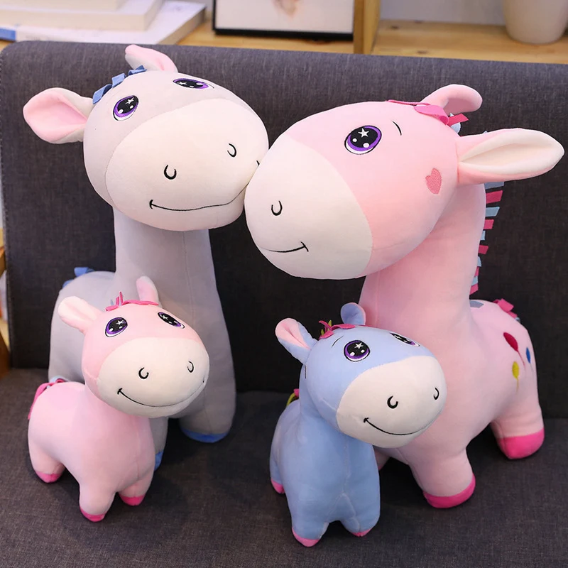 

45/60cm Kawaii Donkey Plush Toys Cute Large Size Donkey Soft Stuffed Animals Doll Baby Toy Kids Toy Birthday Gifts 4colors