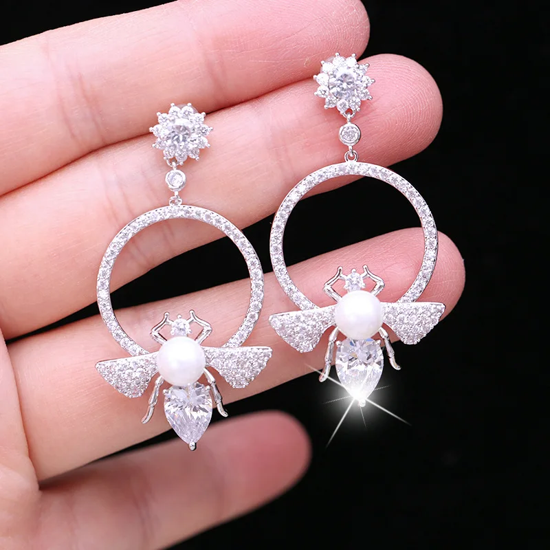 Серьги в Корейском стиле LuxJuly серьги иглы из стерлингового серебра с цирконием