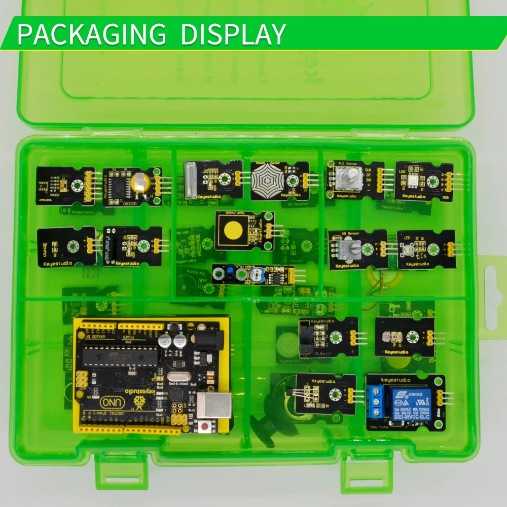 Новинка! Keyestudio датчик стартер V2.0 Комплект 37 в 1 коробке(UNOR3 плата) для Arduino комплект
