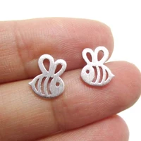 1pair bumble bee insect shaped stud earrings animal statement jewelry for women girl gift boucles doreilles