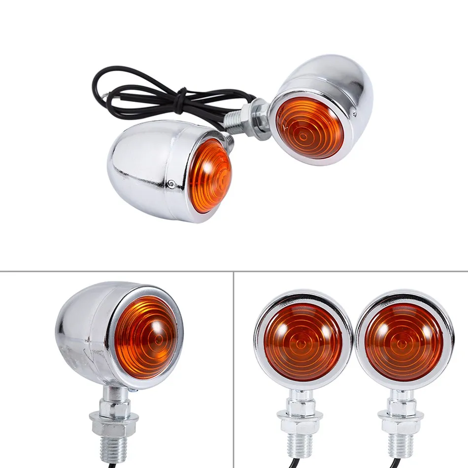 Хромированный универсальный указатель поворота мотоцикла индикатор янтарного