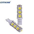 100 шт., Автомобильные светодиодные индикаторы T10 13SMD 5050 W5W 196 t10 13LED W5W 168