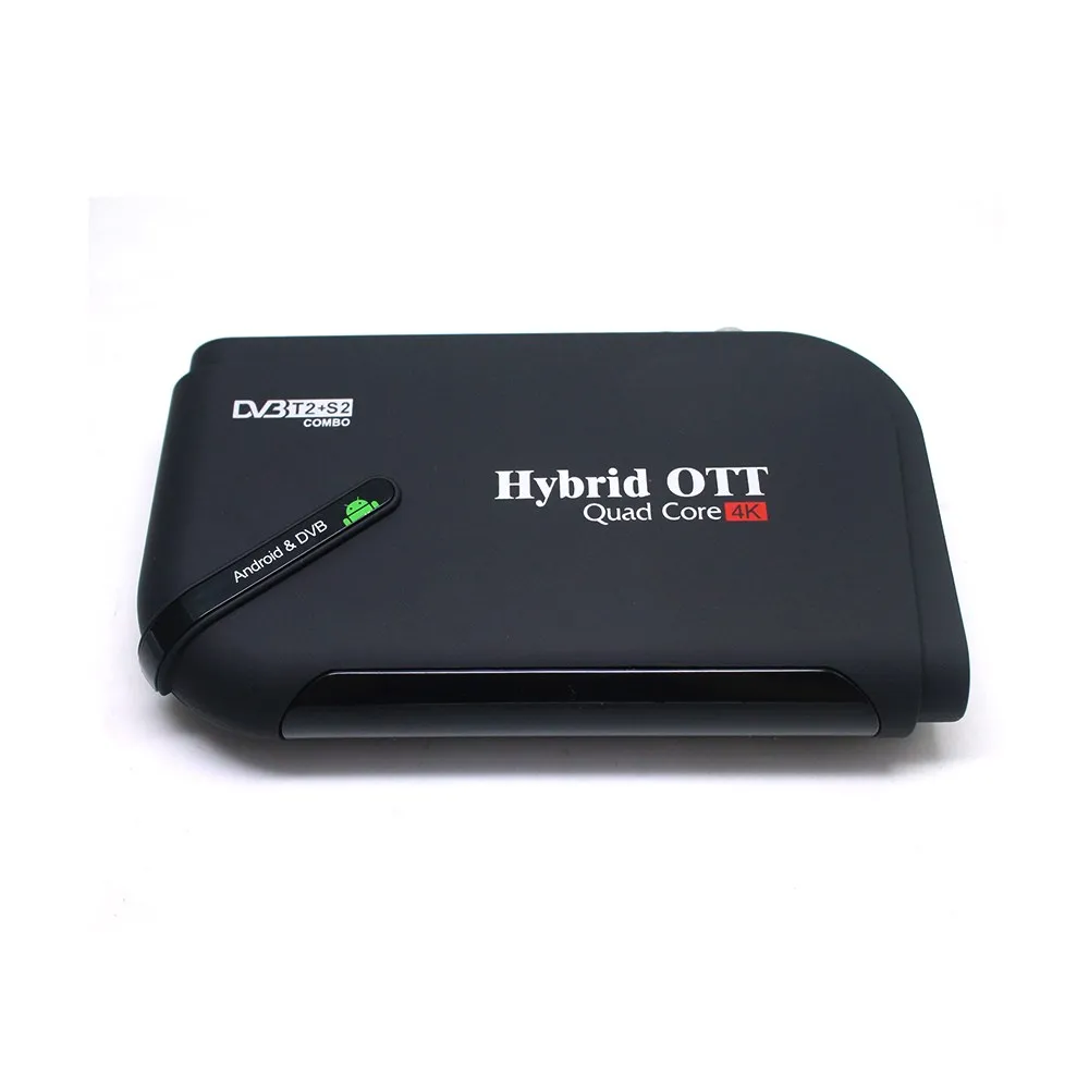 Черный DVB-T2 DVB-S2 H.265 Android 7,1 1+ 8 Гб ТВ приставка наземный спутниковый ресивер комбо Поддержка Youtube Netflix Smart медиаплеер - Цвет: Черный