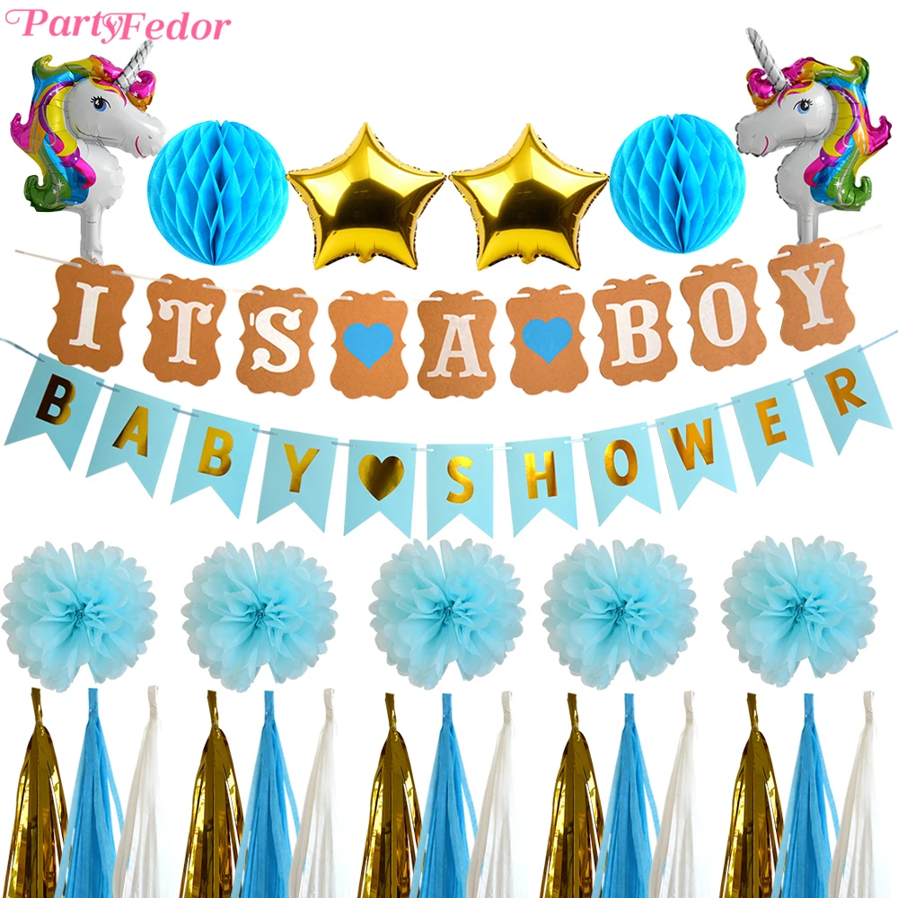 Вечерние Федор Baby Shower украшения Единорог шар вечерние баннер Звезда Поставки