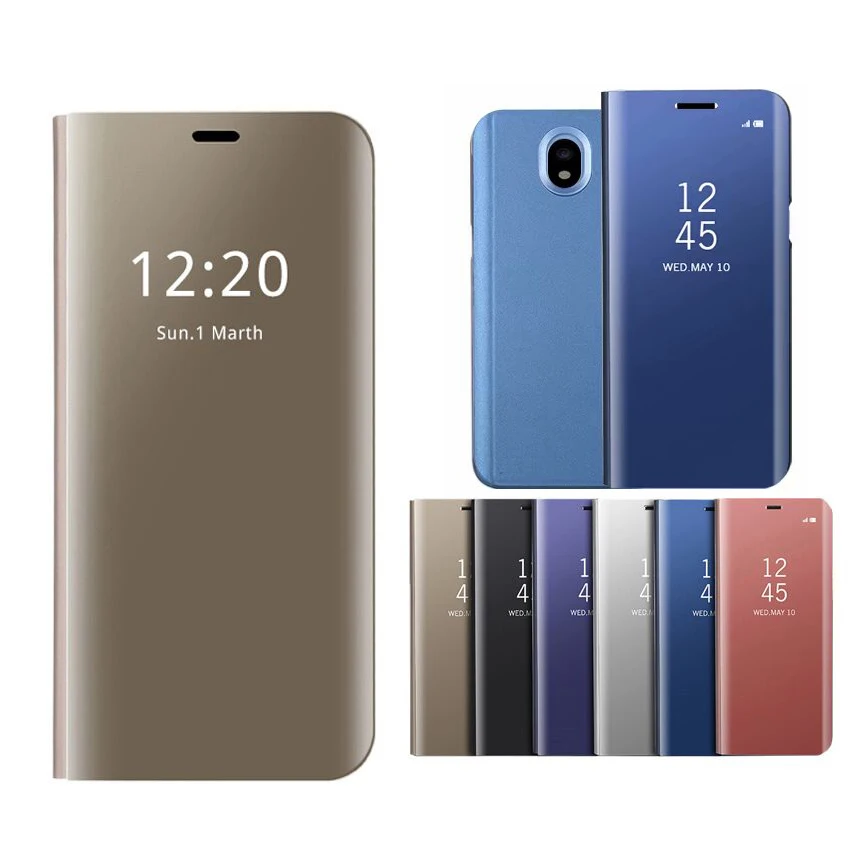 GalaxyJ7 2017 J7 Pro Case Smart View Mirror For Samsung Galaxy J3 J5 (2017) Stand Flip Cover funda |