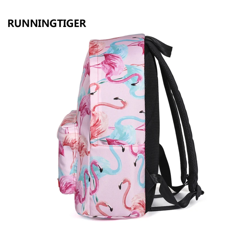 RUNNINGTIGER Модные женские рюкзаки крутой рюкзак с принтом Фламинго дышащие школьные