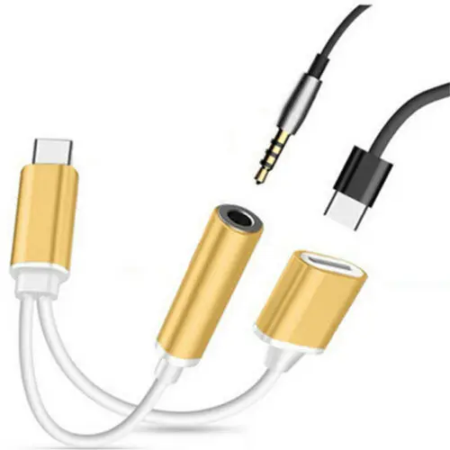 2в1 USB C Type до 3 5 мм аудио Aux кабель зарядного устройства для Samsung Huawei P20|Коннекторы и