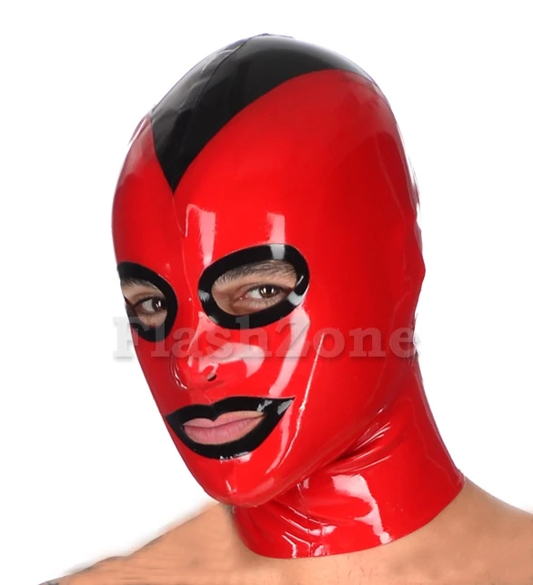 Бесплатная доставка новое поступление красная и черная модная латексная маска с