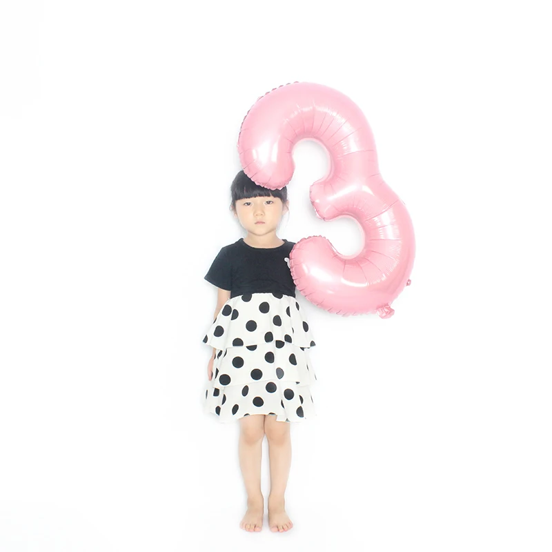 32 дюйма светло розовый Количество воздушных шаров нежно цифровые часы с днем