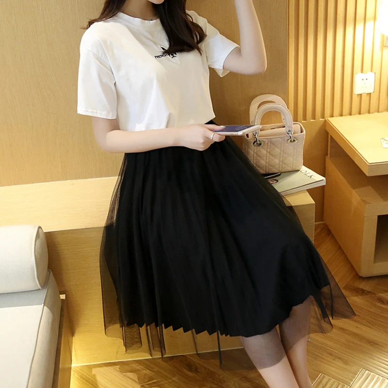 Женская юбка 2017 летняя длинная сетчатая макси фатиновая пачка 3 вида цветов Mujer