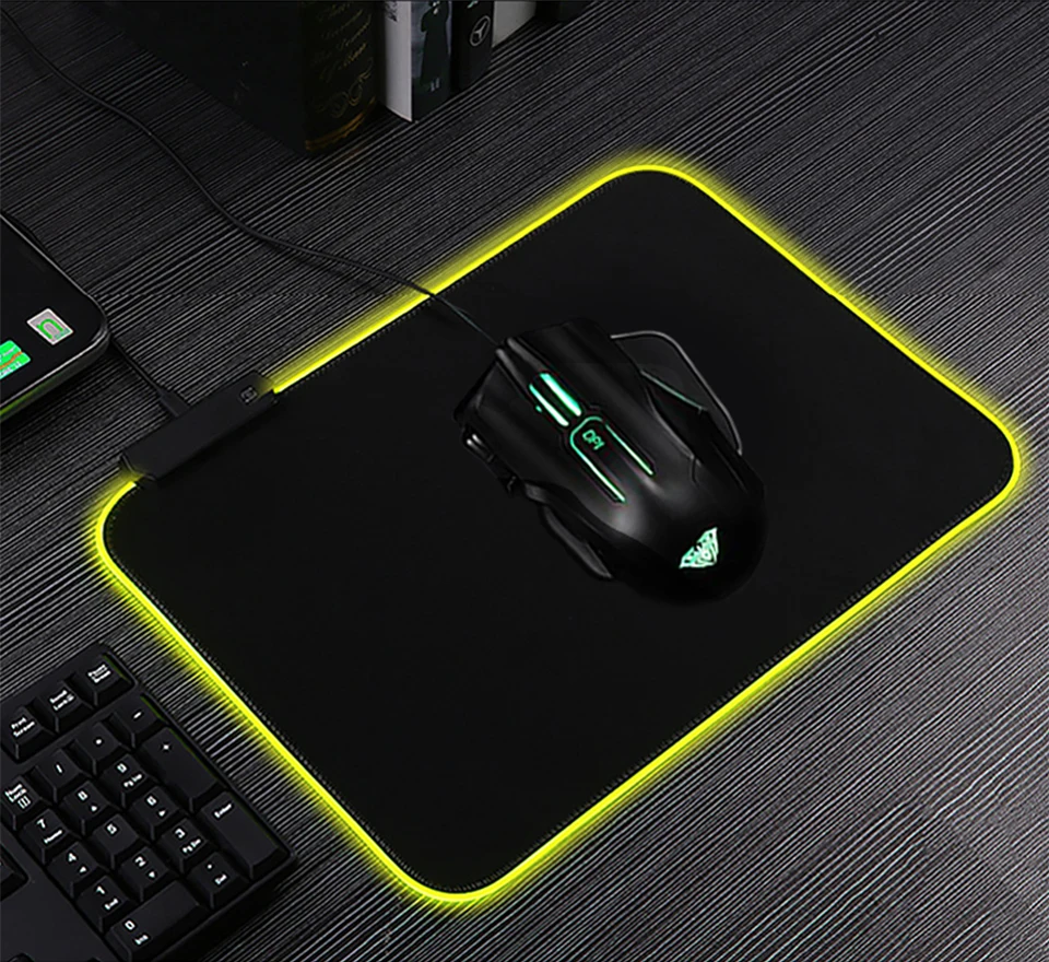 RGB игровой коврик для мыши светодиодный с подсветкой анти-с блокировкой Скольжения Край натуральный каучук игровые аксессуары для геймеров подарок большой коврик для мыши xl