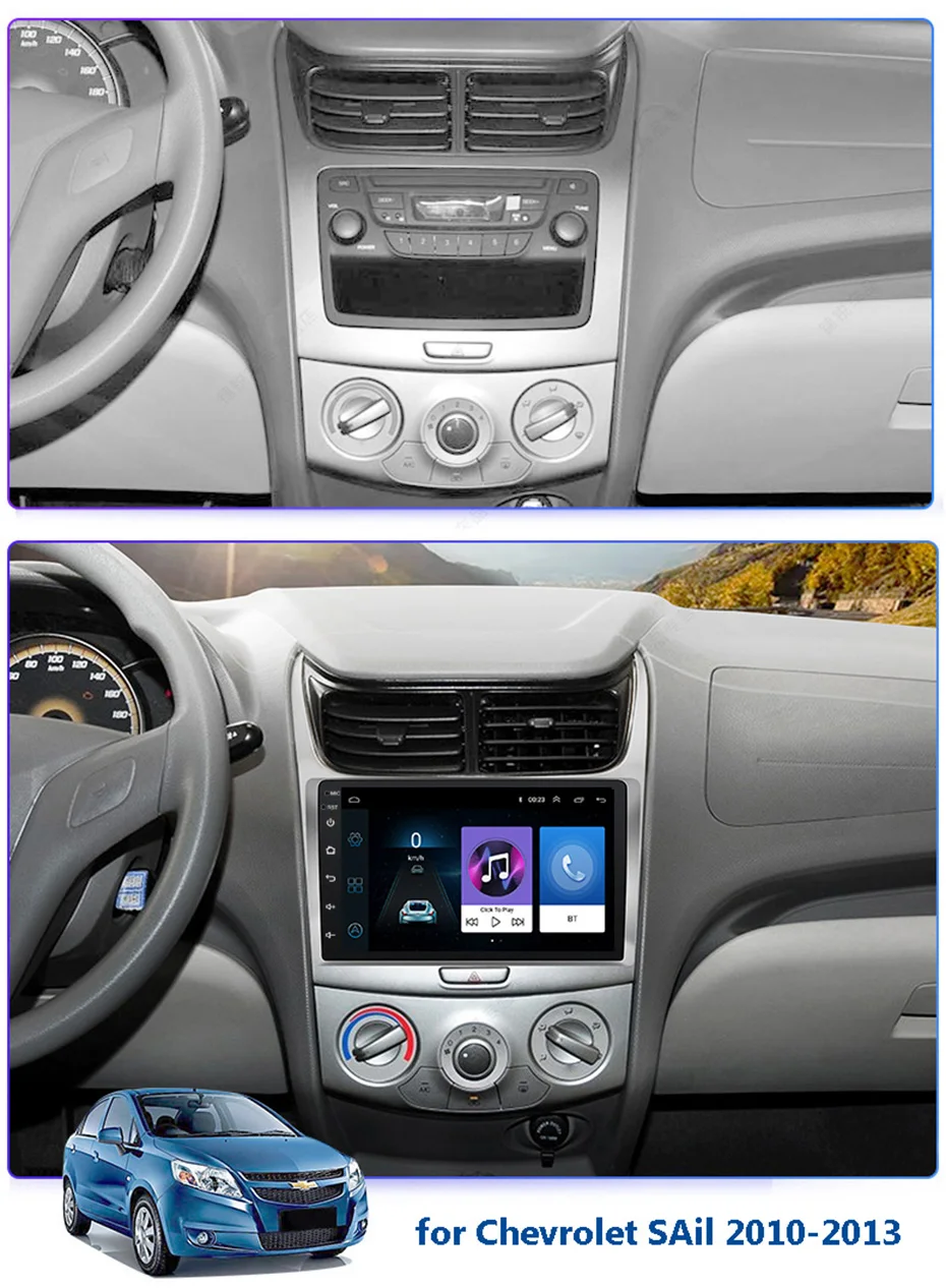 9 дюймов 2.5D IPS Закаленное HD Мульти сенсорный экран Android 8 1 NAVI для Chevrolet SAil 2010 2013 с