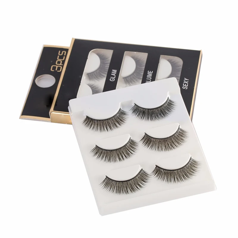 AddFavor False Eyelash Thick Cross Long Volume Eye Lashes Kit 3D Makeup Eyelashes for Extensions Make up Tools maquiagem 6 Pairs | Красота и