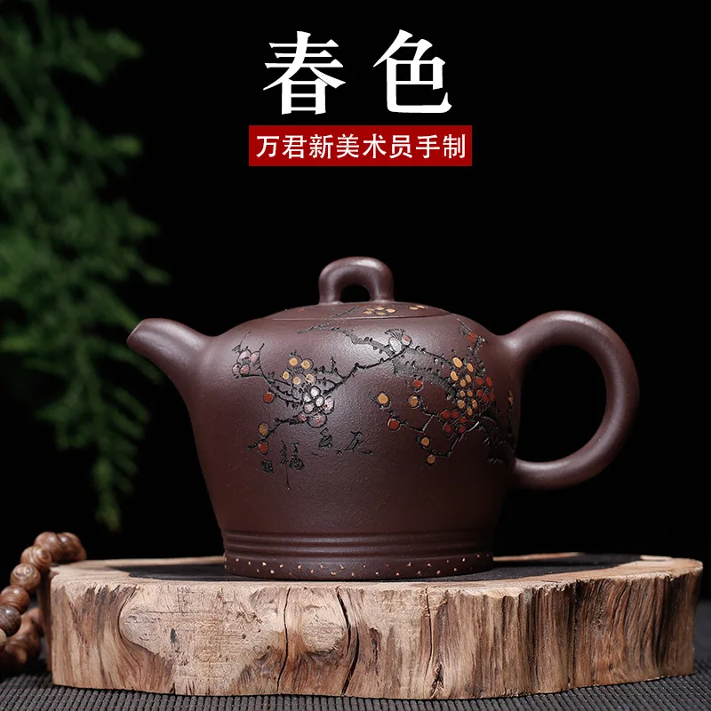 

outlet undressed ore spring scenery purple clay pot of pure manual custom wholesale mining source treasure the teapot