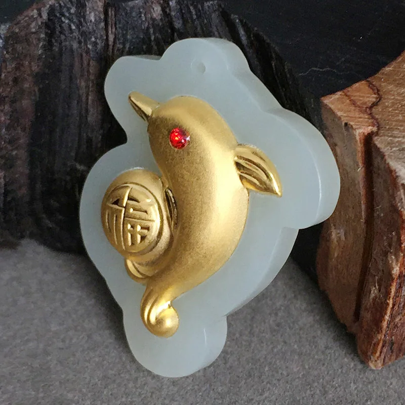 Ювелирные украшения с покрытыем цвета чистого 24 каратного золота он Тянь нефрита