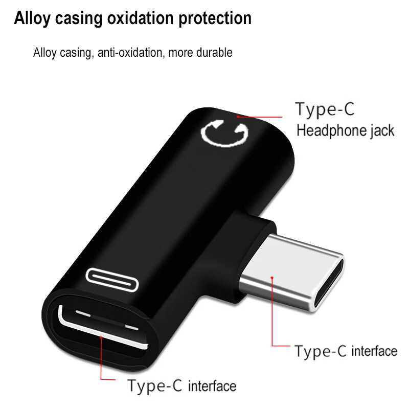 2 в 1 Тип C до 3 5 мм разъем для наушников зарядный конвертер USB Type мобильного