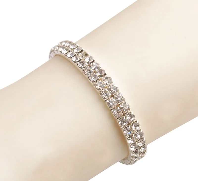 2 шт прозрачный Кристальный горный хрусталь растягивающийся браслет Свадебный |