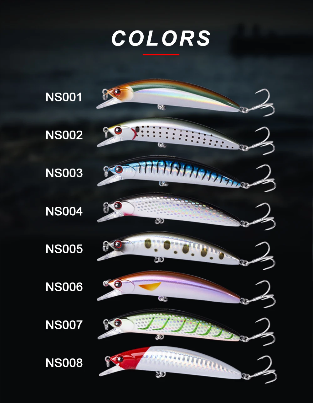 NOEBY тонущий гольян блесна ABS 90 мм/29 г окуня Щука Walleye форель пластик рыболовный воблер, твердая наживки плавающие наживки искусственная приманка море