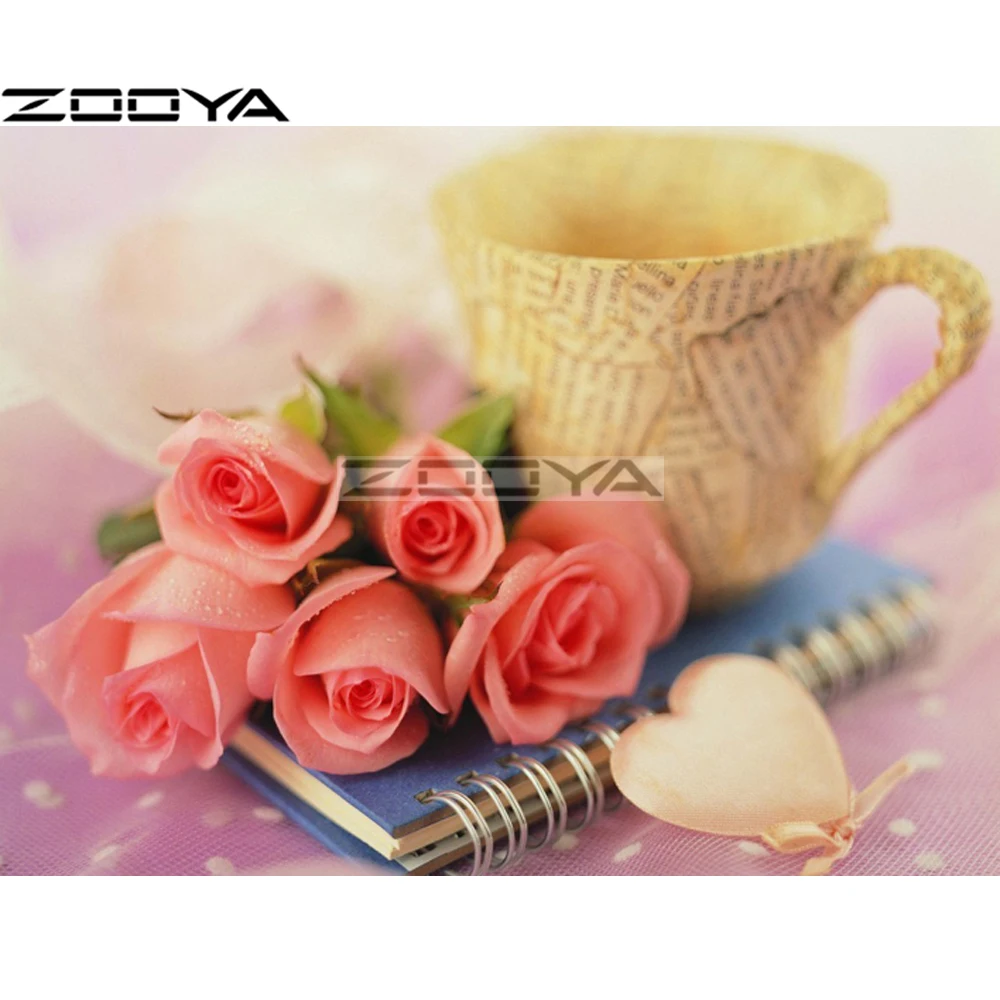 Алмазная вышивка ZOOYA 5D DIY картина крестиком наборы Любовь Роза книга Стразы