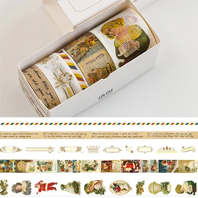 5 шт./кор. Золотой рождественскую ночь лента washi для художественного оформления ногтей, ручная работа для скрапбукинга изоляционная лента клейкая лента - Цвет: 03