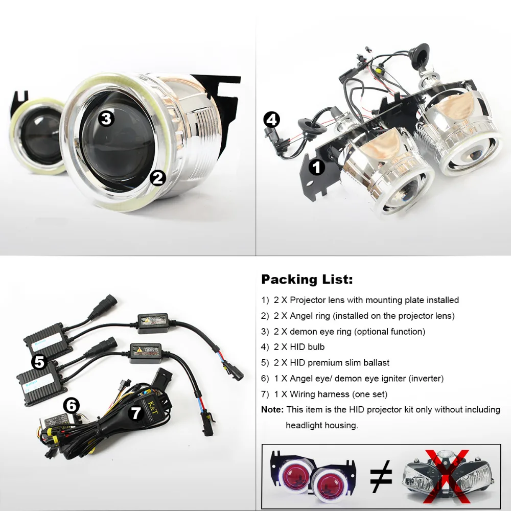 KT фар подходит для Honda CBR1000RR 2004-2007 светодиодный Ангельские глазки мотоцикла HID