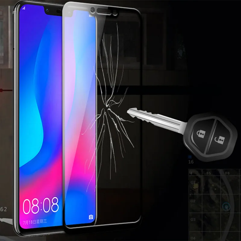2 шт. Защитное стекло для Huawei P Smart plus закаленное защита экрана полное покрытие
