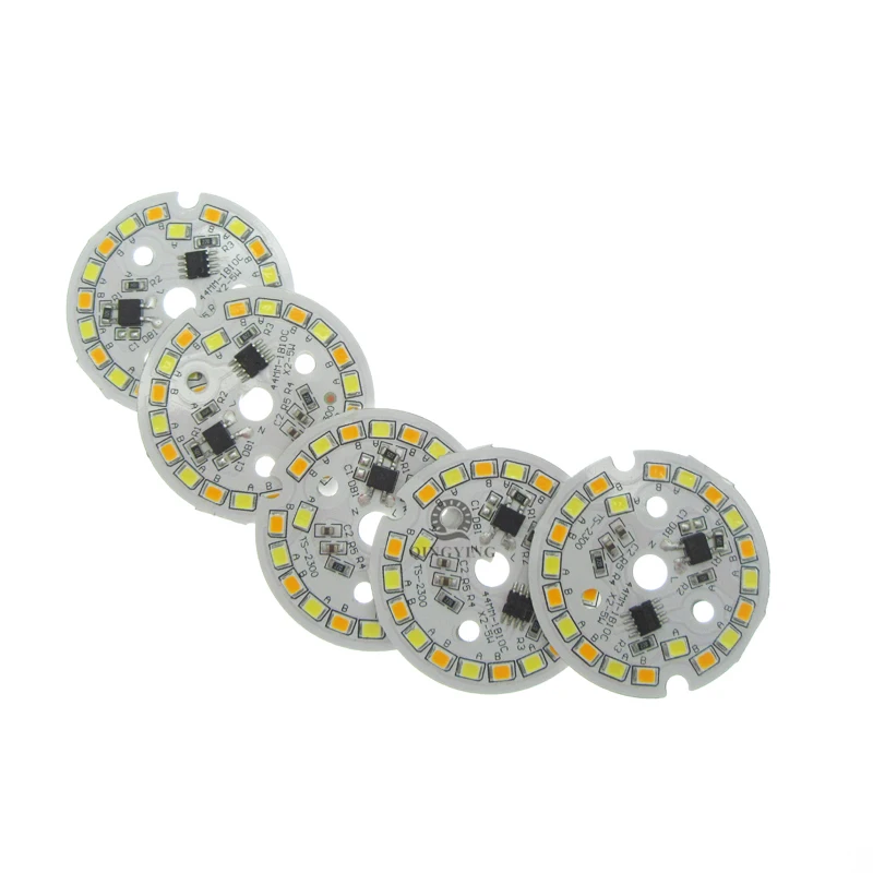 10 шт. 5 Вт 7 2835 SMD переменный ток 220 В фотопластина белый/теплый белый два цвета в