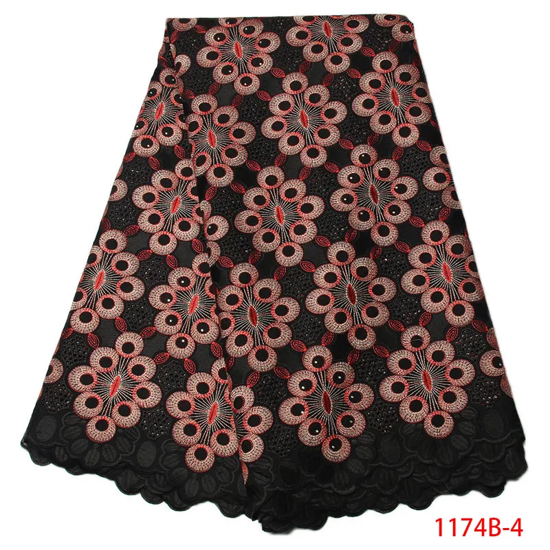 Небесно-Голубой нигерийский хлопок кружевной ткани с камнями красивый