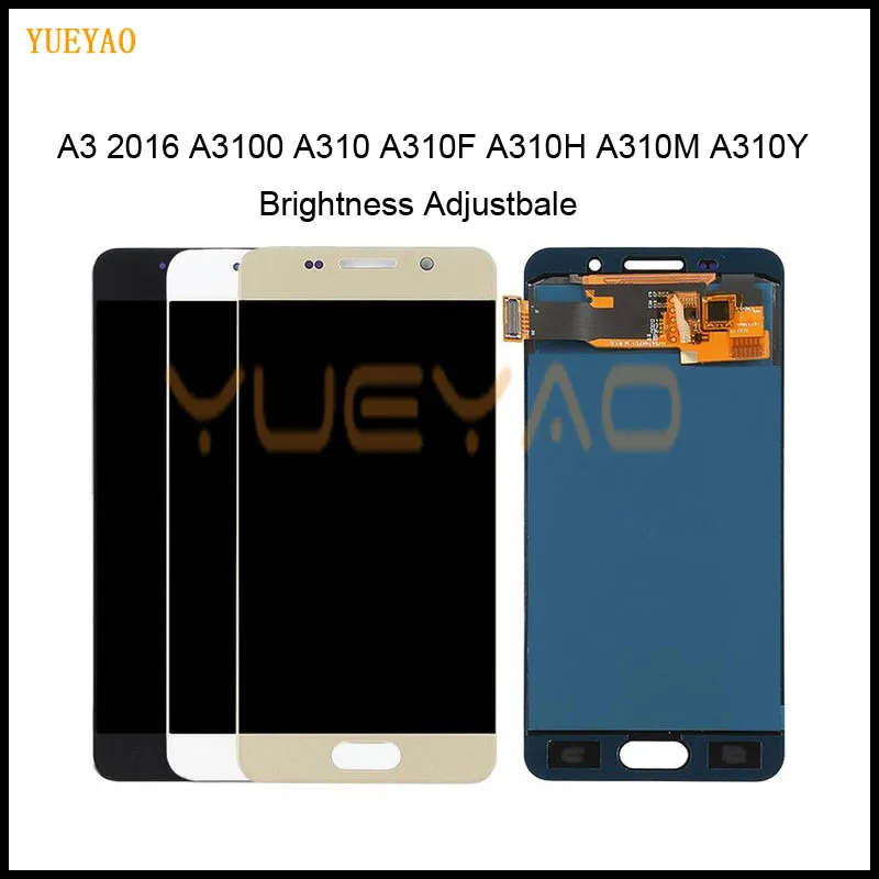 ЖК дисплей с регулировкой яркости для samsung Galaxy A3 2016 A310 A310F A310H A310M протестированный